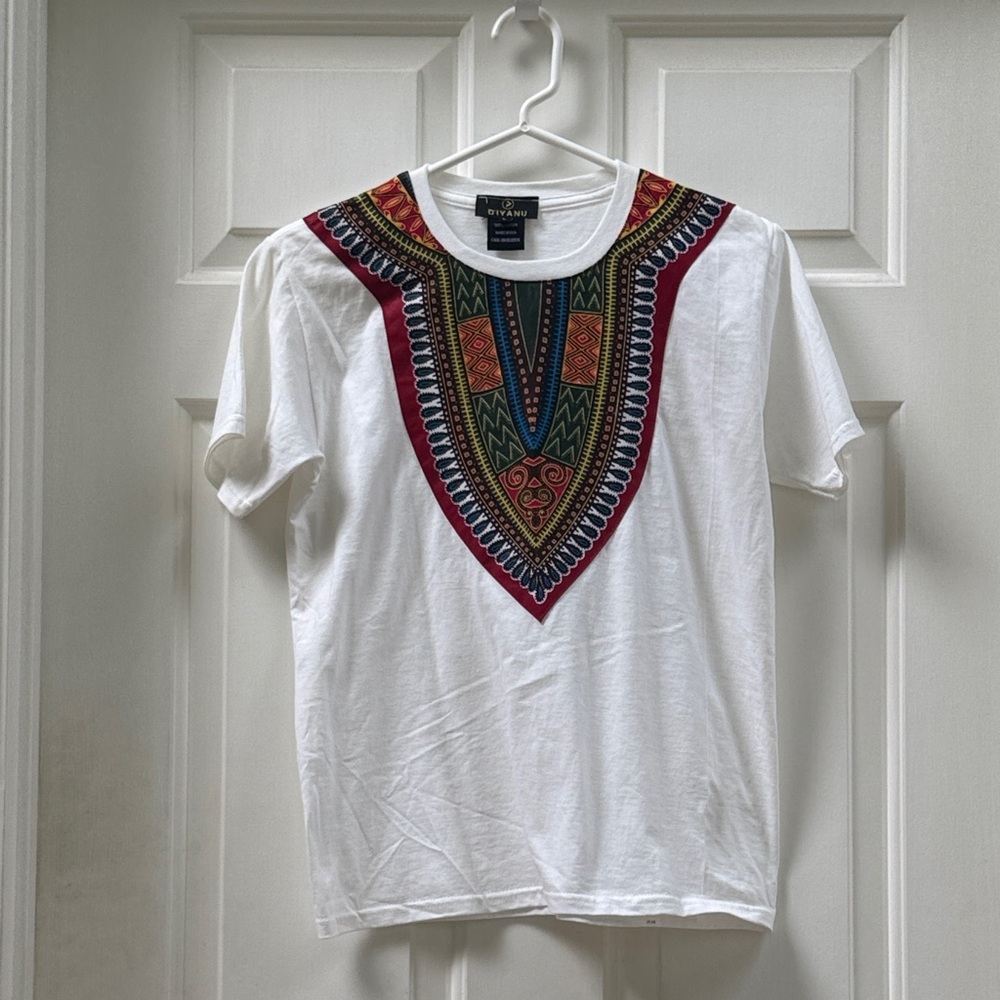 White D’iyanu African Print Dashiki T-Shirt